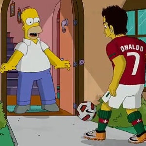 Cena do novo vdeo promocional da Nike traz Cristiano Ronaldo com Homer Simpson