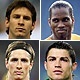 Messi, Drogba, Fernando Torres e Cristiano Ronaldo