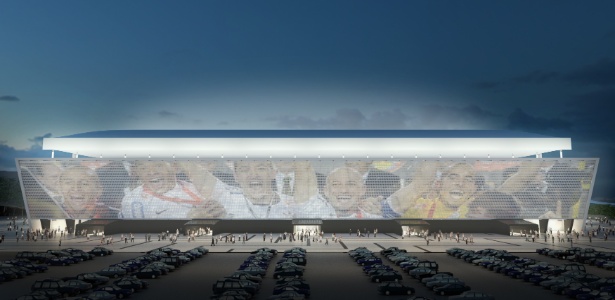 Um enorme telão marcará a área externa do estádio do Corinthians